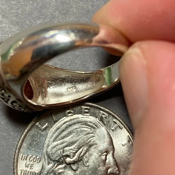 Vintage sterling silver red jasper ring size 8 - Picture 4 of 8